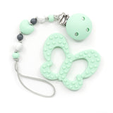 Baby Food Grade Silicone Dummy\Pacifier Clip and Butterfly Teething Set