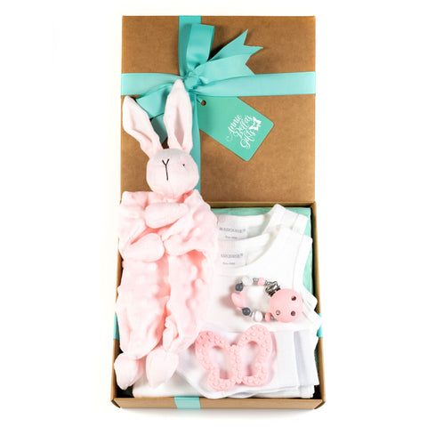 Newborn Baby Girls Hand Made Bunny Comforter Gift Box