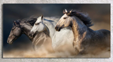 Animals, Three Running Horses 70cm x 140cm