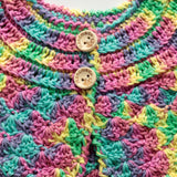Zoom Newborn Baby Girls Handmade Crocheted Cap Sleeve Cardigan Multicolour