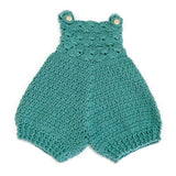 Size 0000 Hand Crocheted Baby Romper | Teal