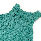 Size 0000 Hand Crocheted Baby Romper | Teal