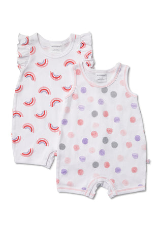 Marquise Girls 2 Pack Romper Combo Rainbow/Dots