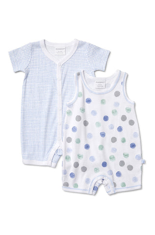 Marquise Boys 2 Pack Romper Combo Blocks/Dots