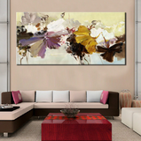 Modern Abstract, Painted Flowers 70cm x 140cm