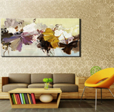 Modern Abstract, Painted Flowers 70cm x 140cm