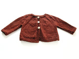 Size 00 Unisex Baby Hand Knitted Baby Cardigan - Chocolate