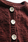 Size 00 Unisex Baby Hand Knitted Baby Cardigan - Chocolate
