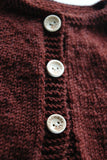 Size 00 Unisex Baby Hand Knitted Baby Cardigan - Chocolate