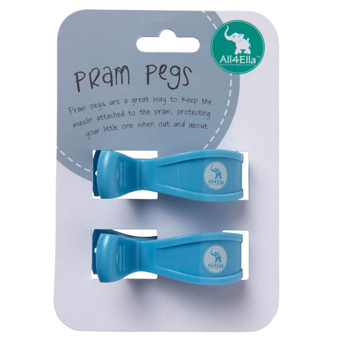 All4Ella Pram Pegs 2 Pack Pegs Pastel Blue