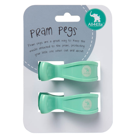 All4Ella Pram Pegs 2 Pack Pegs Pastel Mint
