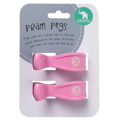 All4Ella Pram Pegs 2 Pack Pegs Pastel Pink