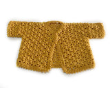 Size 00 Baby Girls Crocheted Short Sleeve Cardigan - Mustard