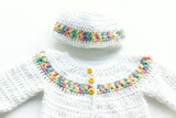 Size 00 Baby Girls Crocheted Layette - Rainbow