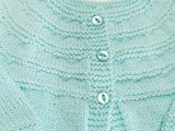 Size 00 Baby Girls Hand Knitted Baby Cardigan - Mint
