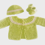 Size 00 Unisex Crocheted Baby Layette - Lime Green