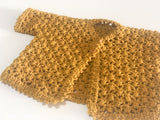 Size 00 Baby Girls Crocheted Short Sleeve Cardigan - Mustard
