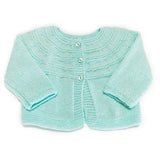 Size 00 Baby Girls Hand Knitted Baby Cardigan - Mint